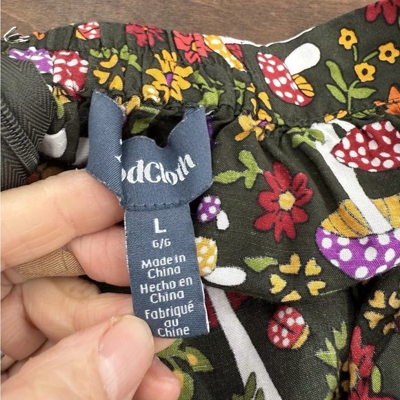 ModCloth More Than Charming Green Mushroom Skirt Rayon Blend Large W/pockets - Picture 11 of 13